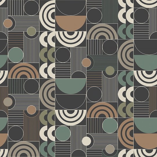 Boras Tapeter 4755 Graphics Cosmopolitan Multi - tapeta geometryczna w stylu retro
