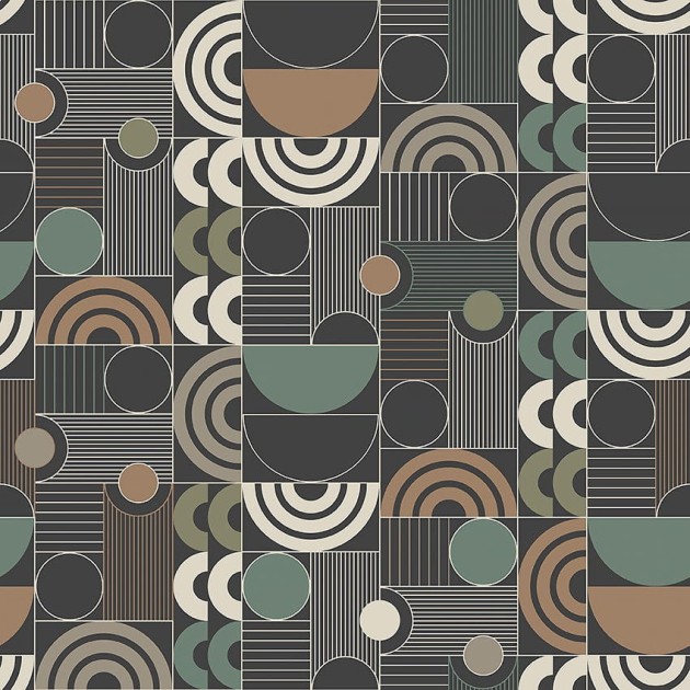Boras Tapeter 4755 Graphics Cosmopolitan Multi - tapeta geometryczna w stylu retro