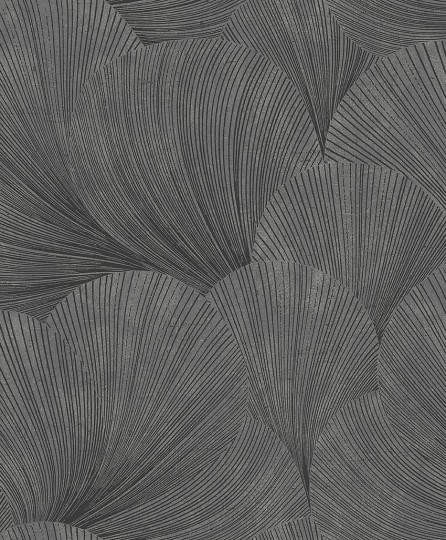 Boras Tapeter 4743 Graphics Mirage Gray - tapeta w liście miłorzębu