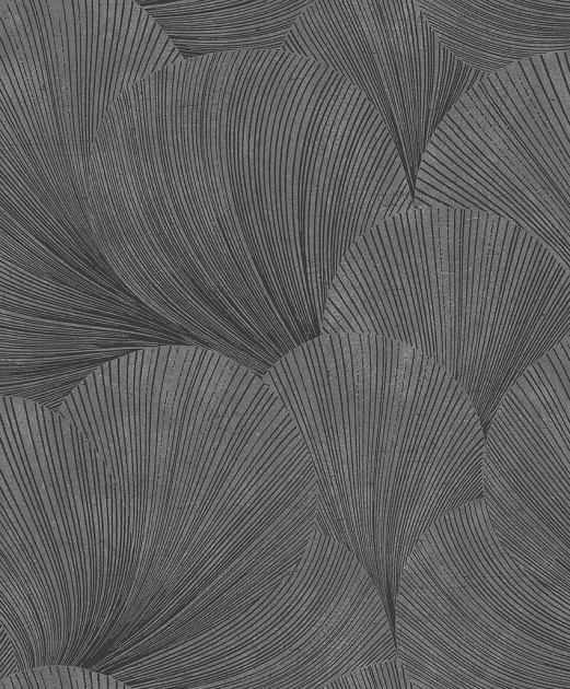 Boras Tapeter 4743 Graphics Mirage Gray - tapeta w liście miłorzębu