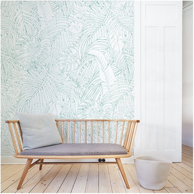 Les Dominotiers DOM_142-2 Volume 3 Jungle Island Green - mural w egzotyczne liście w graficznym stylu