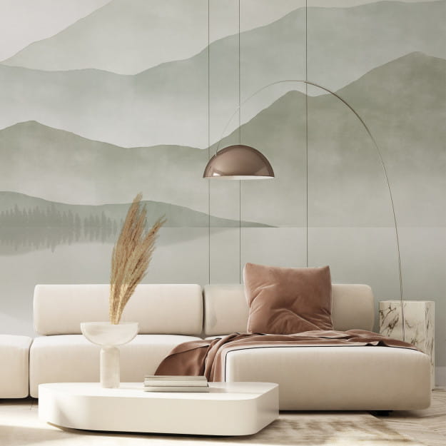 Les Dominotiers DOM_715 Volume 9 Abstraction Green Lake - mural w abstrakcyjne wzgórza