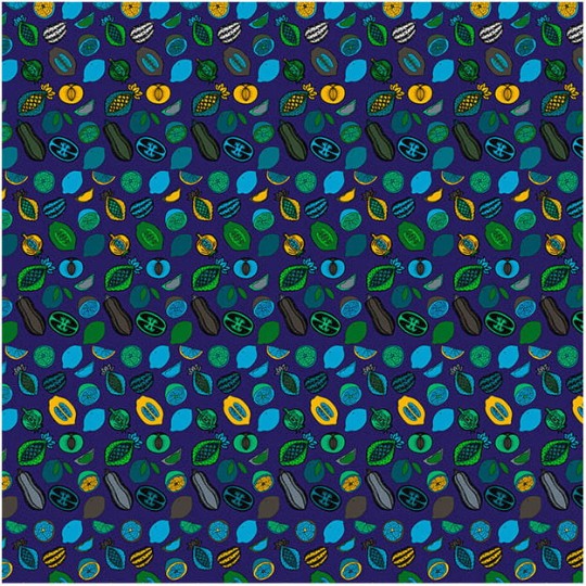 Les Dominotiers DOM_161-1 Sandrine Alouf Anaki Bleu - mural w owoce