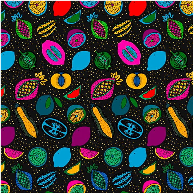 Les Dominotiers DOM_161-2 Sandrine Alouf Anaki Noir - mural w owoce