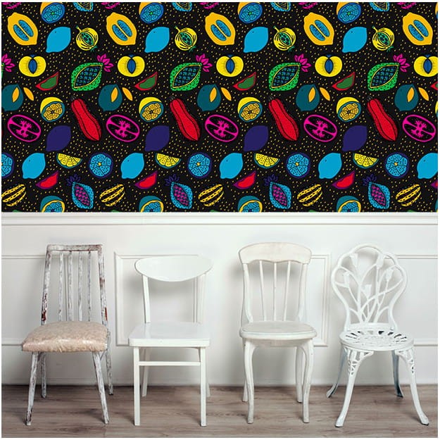 Les Dominotiers DOM_161-2 Sandrine Alouf Anaki Noir - mural w owoce