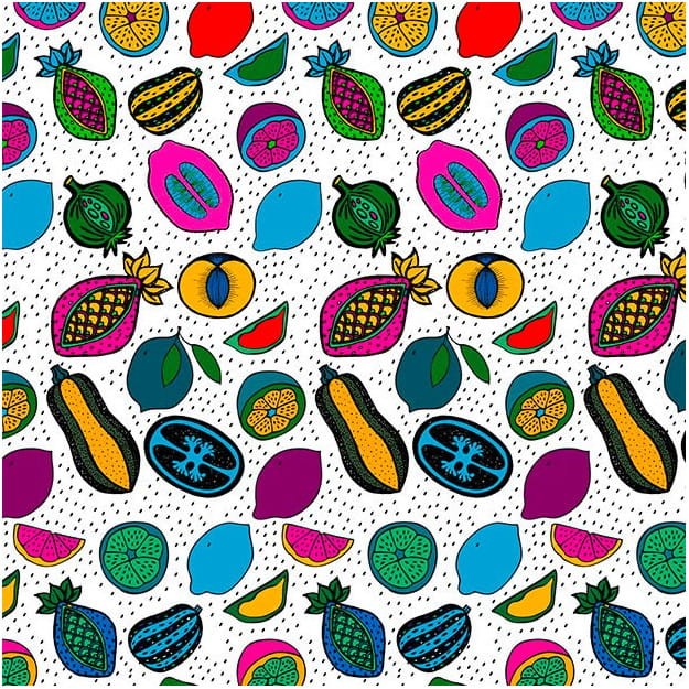 Les Dominotiers DOM_161-3 Sandrine Alouf Anaki Blanc - mural w owoce