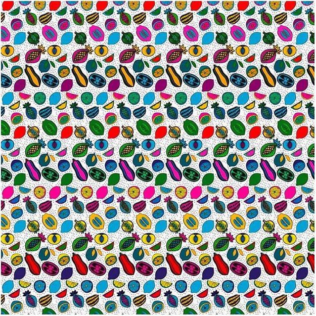 Les Dominotiers DOM_161-3 Sandrine Alouf Anaki Blanc - mural w owoce