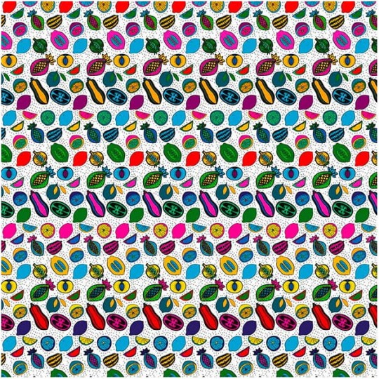 Les Dominotiers DOM_161-3 Sandrine Alouf Anaki Blanc - mural w owoce