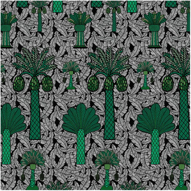 Les Dominotiers DOM_162-1 Sandrine Alouf Baga Noir - mural w egzotyczne drzewa