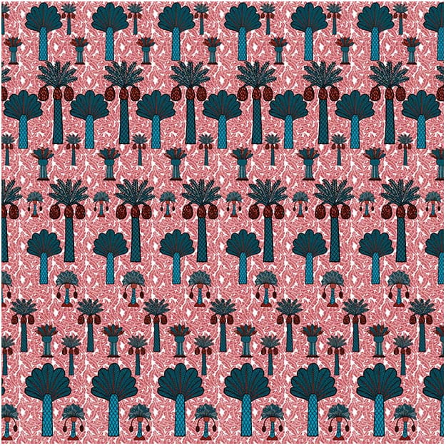 Les Dominotiers DOM_162-2 Sandrine Alouf Baga Rouge - mural w egzotyczne drzewa