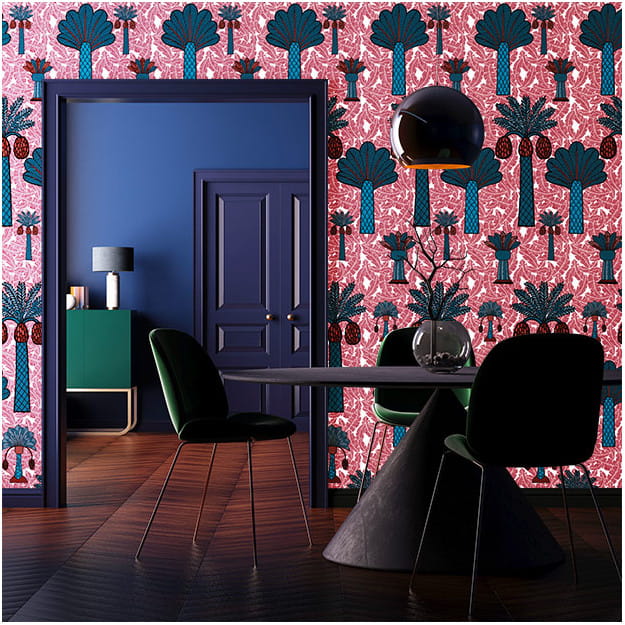 Les Dominotiers DOM_162-2 Sandrine Alouf Baga Rouge - mural w egzotyczne drzewa