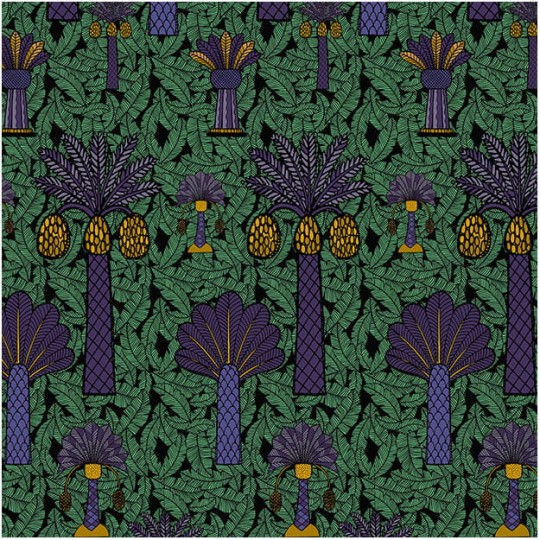 Les Dominotiers DOM_162-3 Sandrine Alouf Baga Violet - mural w egzotyczne drzewa