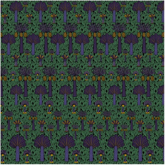 Les Dominotiers DOM_162-3 Sandrine Alouf Baga Violet - mural w egzotyczne drzewa