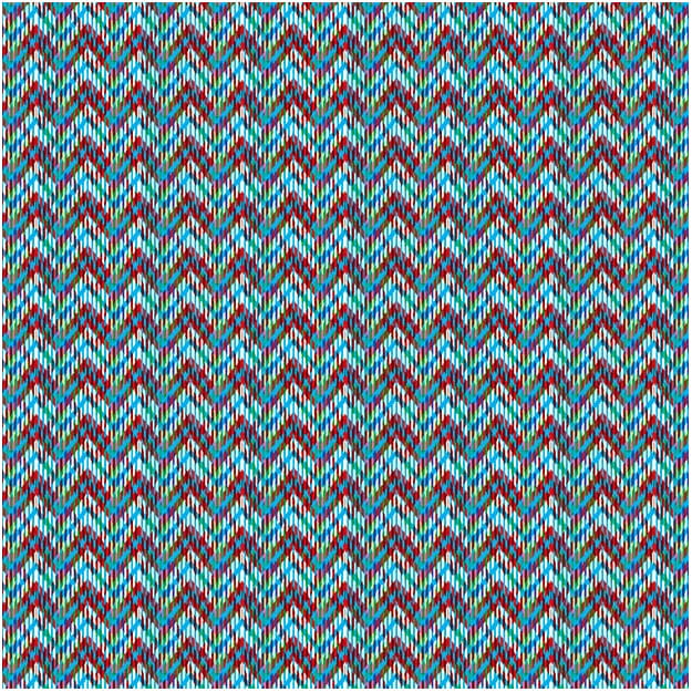 Les Dominotiers DOM_166-1 Sandrine Alouf Ekiti Bleu - mural w kolorowe zygzaki