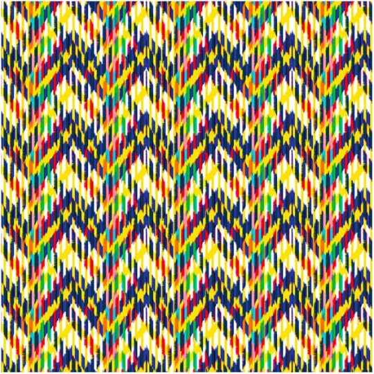 Les Dominotiers DOM_166-2 Sandrine Alouf Ekiti Jaune - mural w kolorowe zygzaki