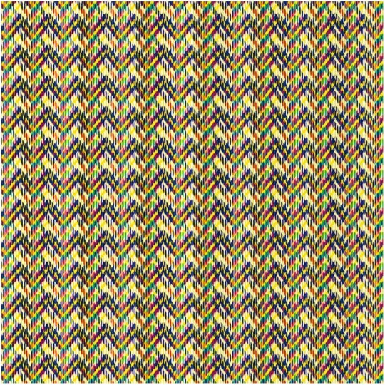 Les Dominotiers DOM_166-2 Sandrine Alouf Ekiti Jaune - mural w kolorowe zygzaki