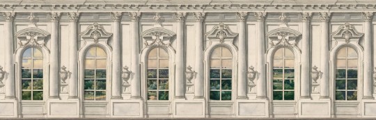 Rebel Walls R18806 Scenic Landscapes Ballroom Windows Vintage - mural w architektonicznym stylu