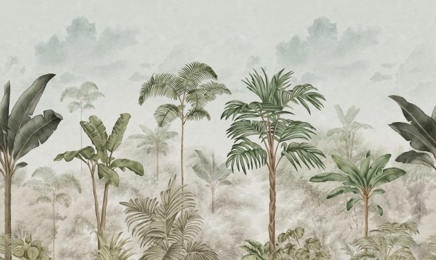 Rebel Walls R18805 Scenic Landscapes Jungle Horizon Green - mural w egzotyczny las