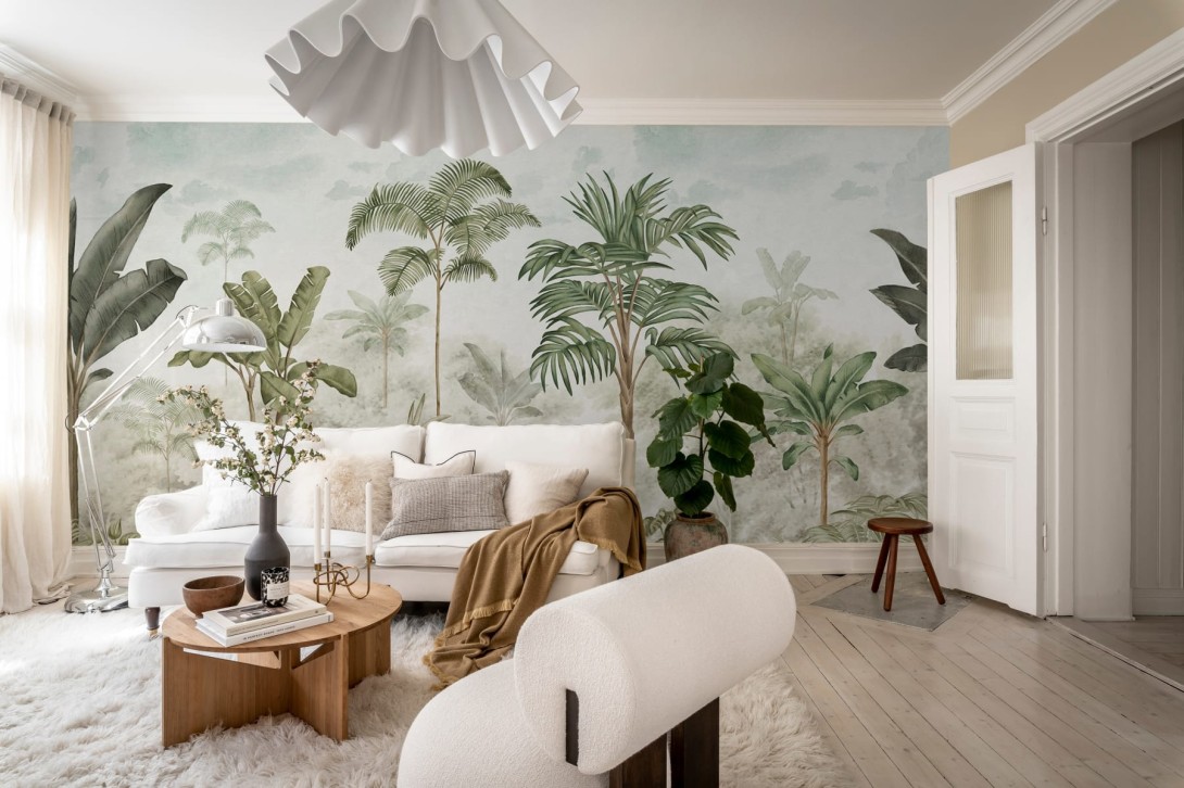 Rebel Walls R18805 Scenic Landscapes Jungle Horizon Green - mural w egzotyczny las