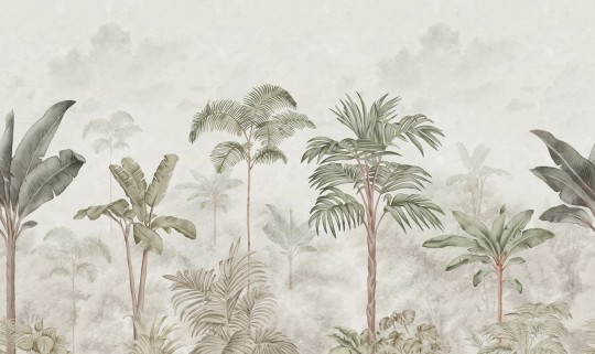 Rebel Walls R18803 Scenic Landscapes Jungle Horizon Vintage - mural w egzotyczny las