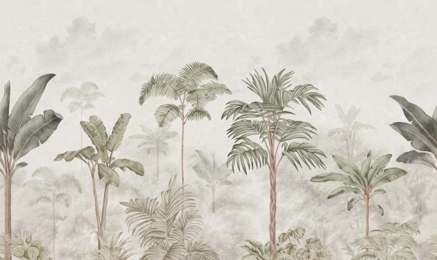 Rebel Walls R18803 Scenic Landscapes Jungle Horizon Vintage - mural w egzotyczny las