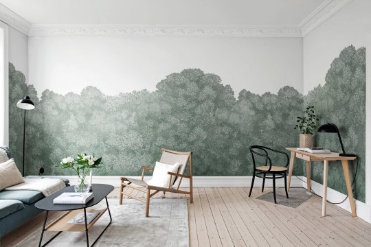 Rebel Walls R18796 Scenic Landscapes Belle Buisson Turquoise - mural w roślinny motyw