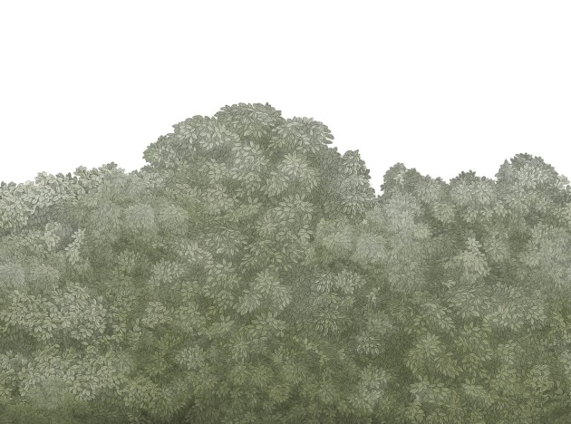 Rebel Walls R18794 Scenic Landscapes Belle Buisson Green - mural w roślinny motyw