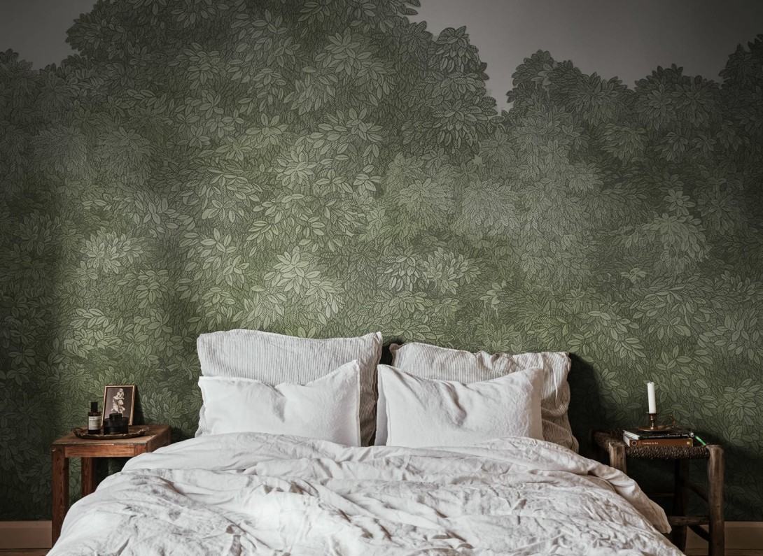 Rebel Walls R18794 Scenic Landscapes Belle Buisson Green - mural w roślinny motyw