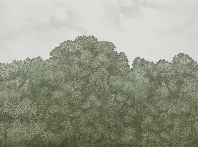 Rebel Walls R18795 Scenic Landscapes Belle Buisson Green Vintage - mural w roślinny motyw