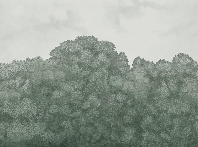 Rebel Walls R18797 Scenic Landscapes Belle Buisson Turquoise Vintage - mural w roślinny motyw