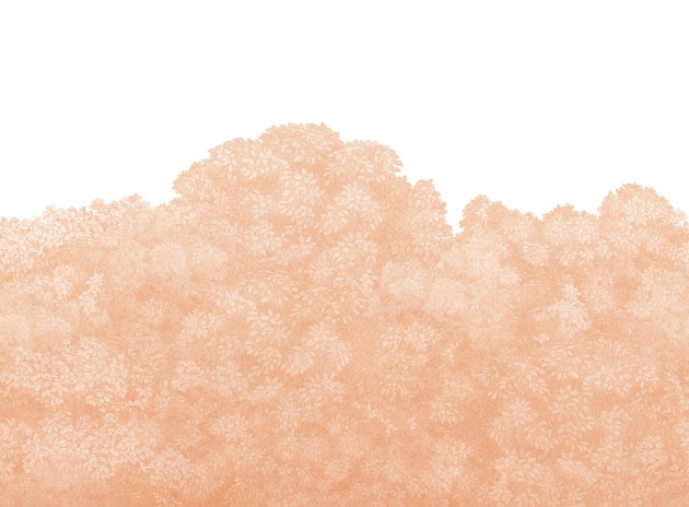 Rebel Walls R20232 Scenic Landscapes Belle Buisson Peach Fuzz - mural w roślinny motyw