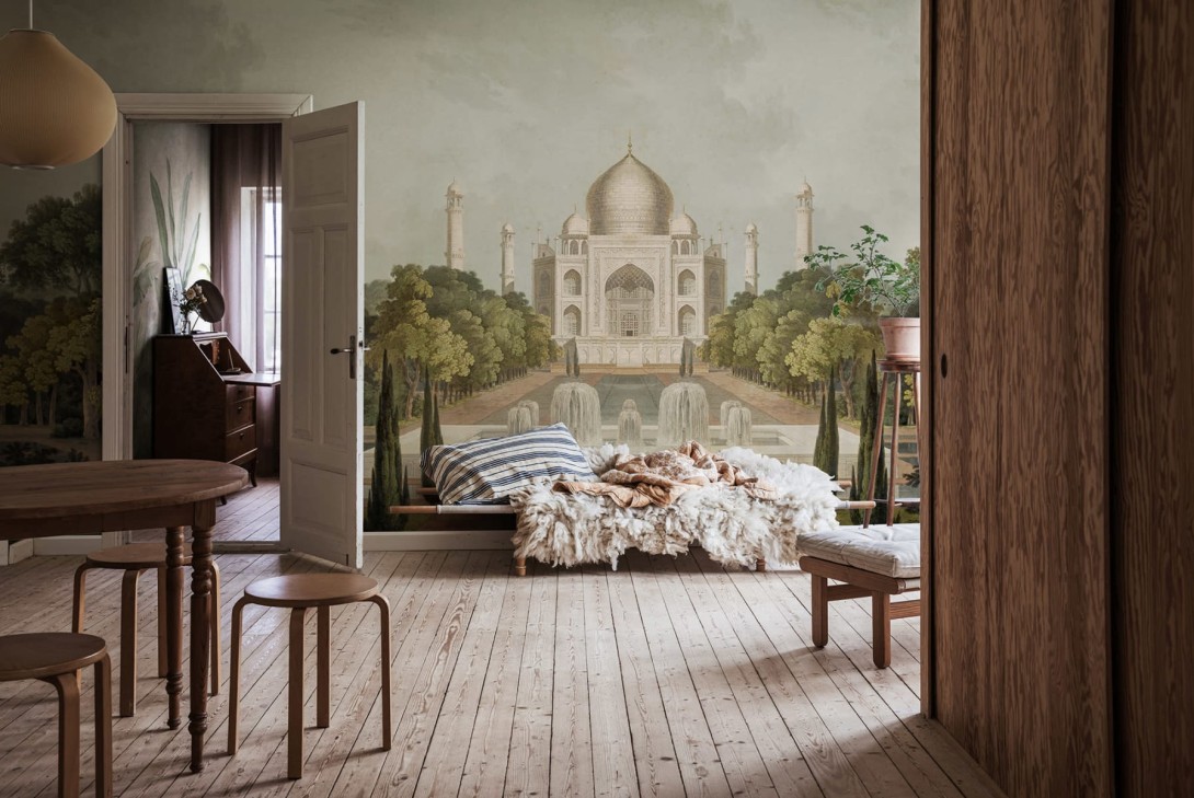 Rebel Walls R18830 Scenic Landscapes Palace Garden Green - mural w roślinny motyw