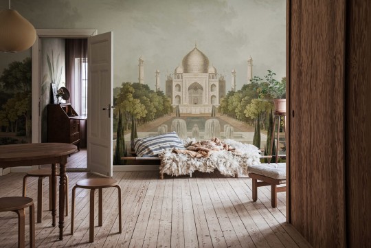 Rebel Walls R18830 Scenic Landscapes Palace Garden Green - mural w roślinny motyw
