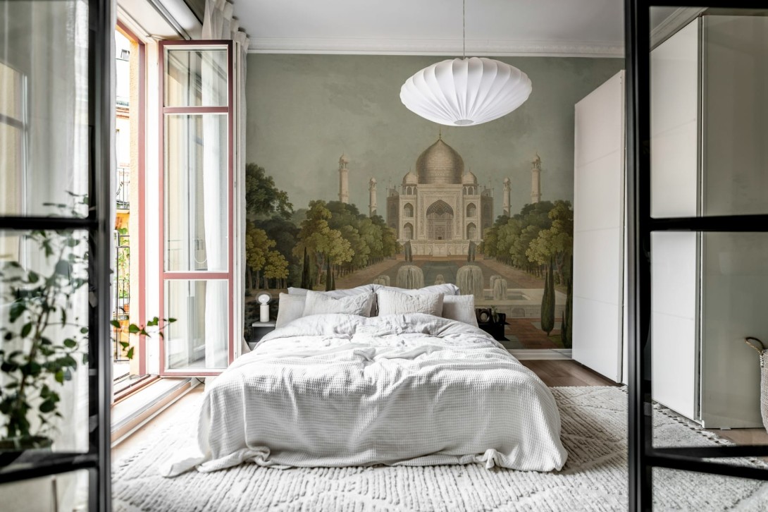 Rebel Walls R18830 Scenic Landscapes Palace Garden Green - mural w roślinny motyw