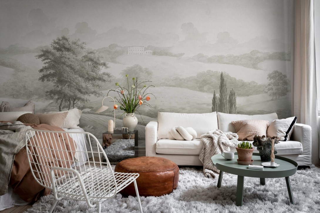 Rebel Walls R20067 Scenic Landscapes Palace Garden Beige - mural w krajobraz