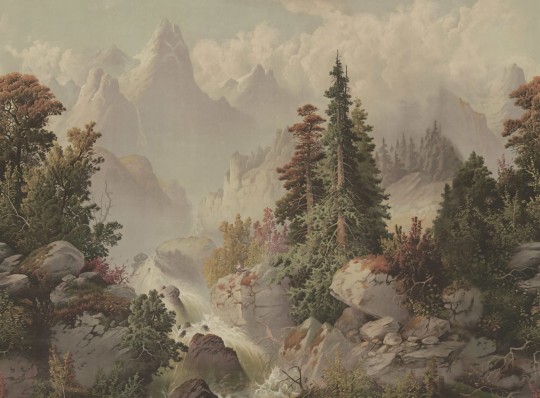 Rebel Walls R18816 Scenic Landscapes Mountain Horizon Vintage - mural w górzysty pejzaż