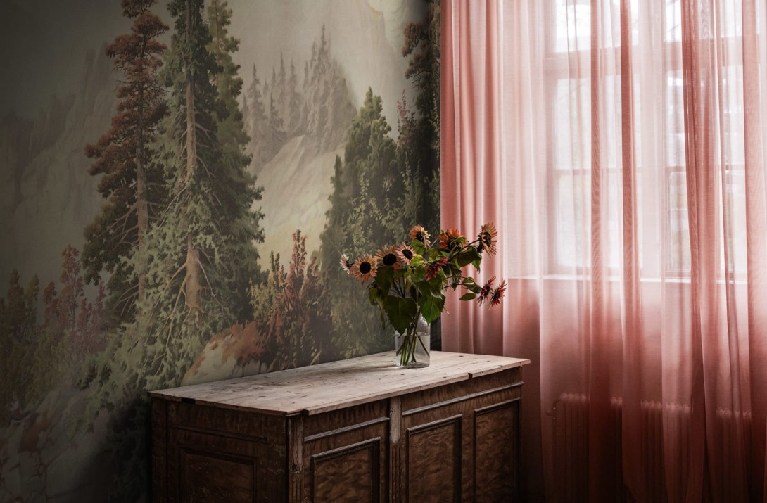 Rebel Walls R18816 Scenic Landscapes Mountain Horizon Vintage - mural w górzysty pejzaż