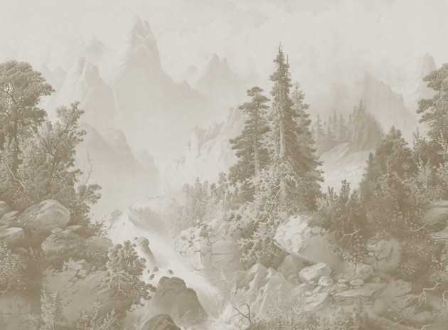 Rebel Walls R18815 Scenic Landscapes Mountain Horizon Beige - mural w górzysty pejzaż