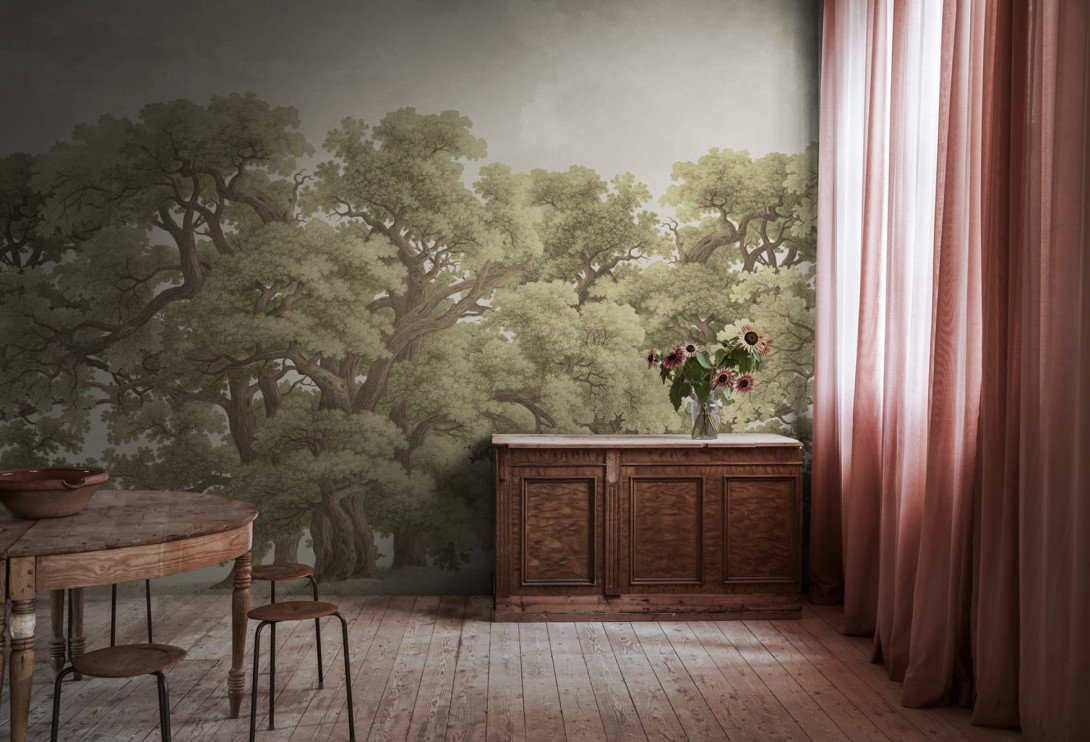 Rebel Walls R18820 Scenic Landscapes Vintage Oaks Spring - mural w dęby