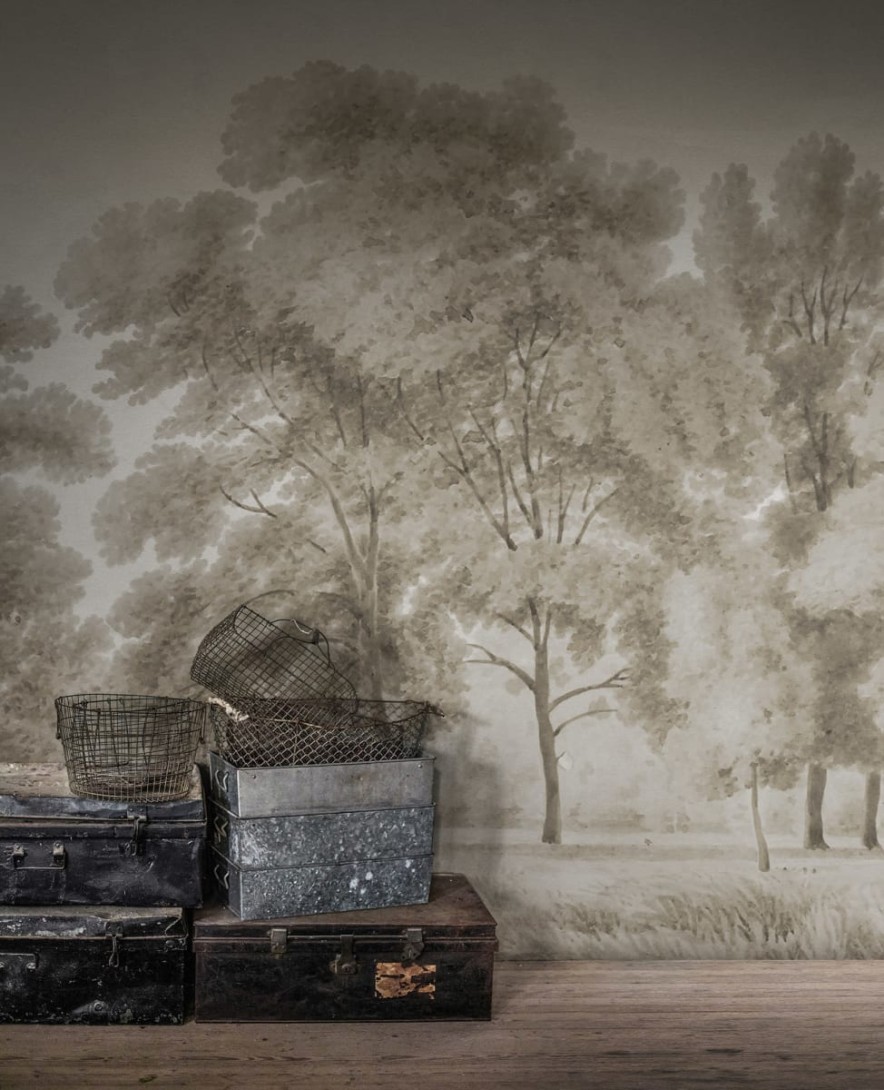 Rebel Walls R18827 Scenic Landscapes Whispering Forest Beige - mural w delikatne drzewa