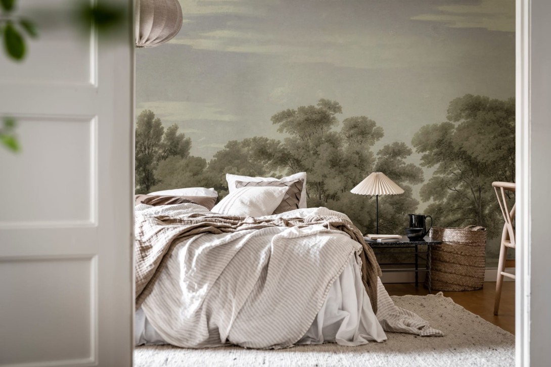 Rebel Walls R18829 Scenic Landscapes Whispering Forest Green - mural w delikatne drzewa