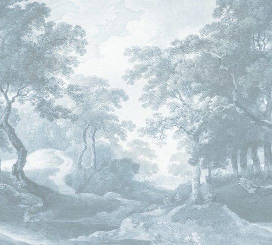 Rebel Walls R20140 Scenic Landscapes The Vintage Grove Blue - mural w leśny krajobraz