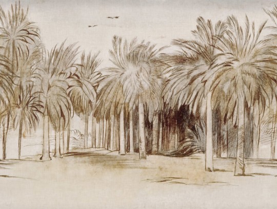 Rebel Walls R18808 Scenic Landscapes Ocean Palms Beige - mural w palmy