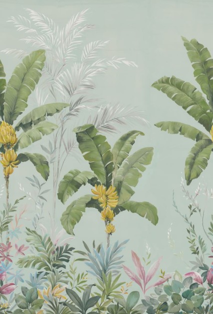 Rebel Walls R18834 Scenic Landscapes Banana Tree Jungle Light Blue - mural w drzewa bananowca