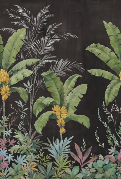 Rebel Walls R18832 Scenic Landscapes Banana Tree Jungle Black - mural w drzewa bananowca