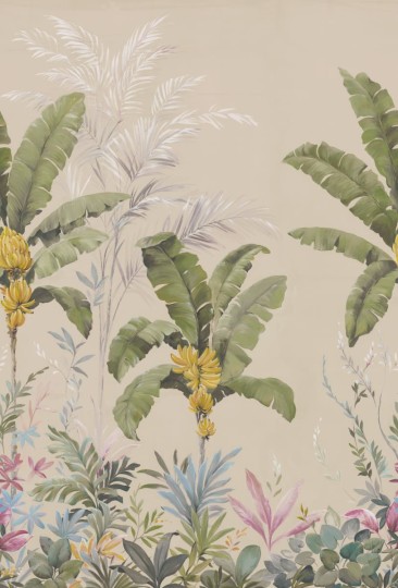 Rebel Walls R18833 Scenic Landscapes Banana Tree Jungle Beige - mural w drzewa bananowca