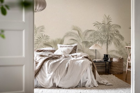 Rebel Walls R18836 Scenic Landscapes Retro Jungle Beige - mural w palmy