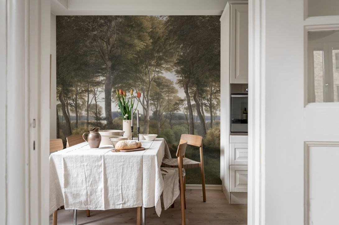 Rebel Walls R18807 Scenic Landscapes Danish Forest Morning - mural w drzewa