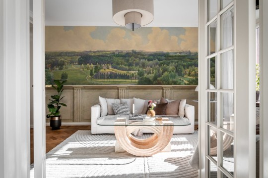 Rebel Walls R18799 Scenic Landscapes Panorama Views Vintage Gold - mural w panoramiczny krajobraz