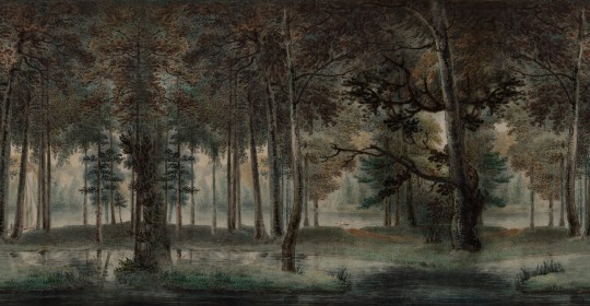 Rebel Walls R18800 Scenic Landscapes Lovers Forest Midnight - mural w gęsto porośnięty las